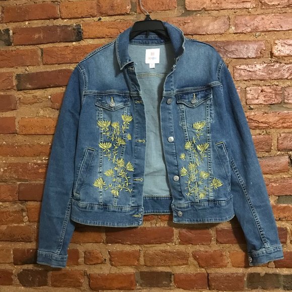LuLaRoe Jackets & Blazers - LulaRoe Embroidered Denim Jacket - MEDIUM